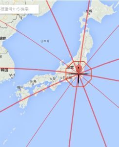 お水取り社寺の方位を確認する方法