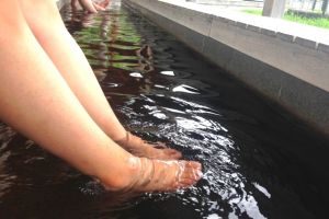 熱海で来宮神社のお水取りと足湯を満喫